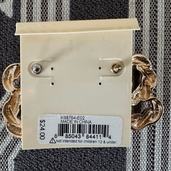 NEW Kenneth Cole Gold Tone Rope Statement Post Earrings - Picture 4 of 5